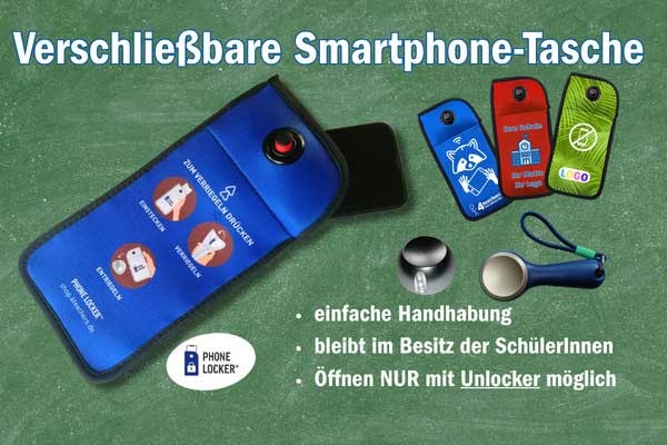 Verschließbare Smartphone-Tasche mit Signalblockierung