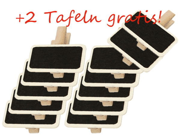 10+2 Klemmbare Mini-Tafeln (4 x 2 cm)