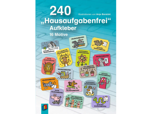 240 Aufkleber Hausaufgabenfrei