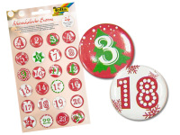 24 Buttons Adventskalenderzahlen