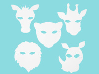 Blanko Kindermasken Dschungeltiere (16 Stck.)