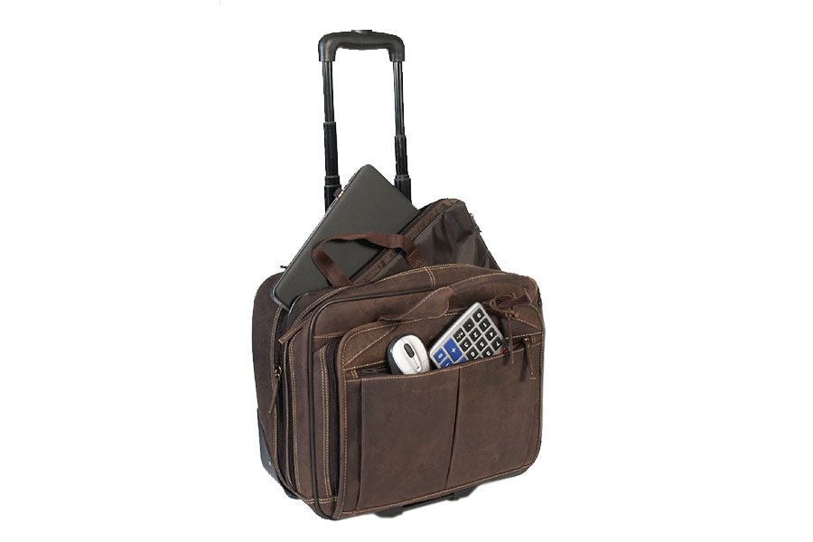 PELVERO Bari Weekender Trolley fullgrain Büffelleder honey/cognac