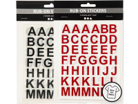 Rub-on Sticker Buchstaben & Zahlen rot