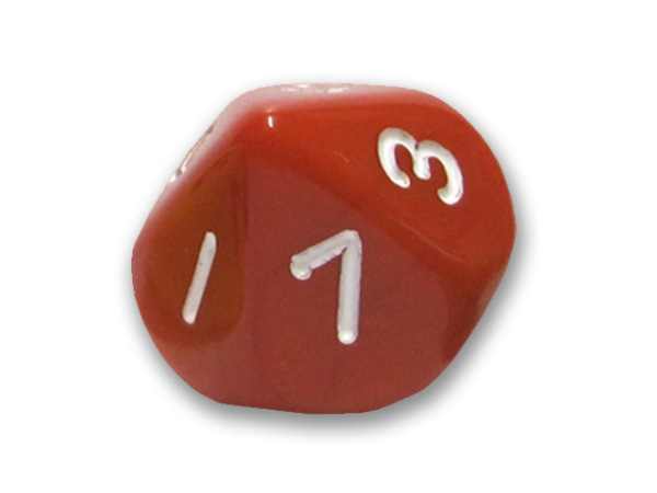 10er-Würfel mit 0-9 rot