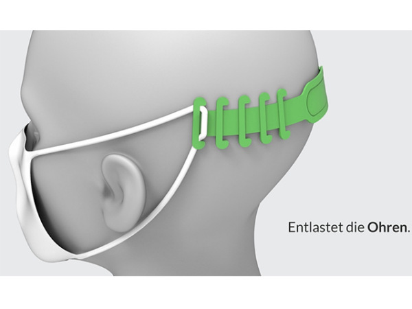 Ohrenschoner zur Mund-Nase-Maske grün