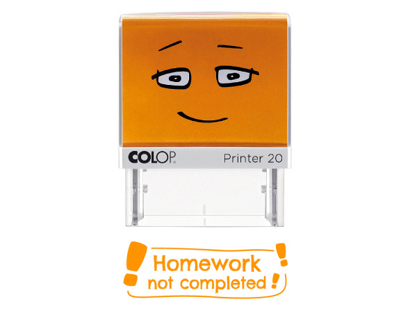 Selbststempler "Homework not completed!"