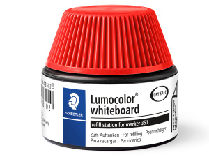 Nachfüllstation für Whiteboardmarker Lumocolor mit Keilspitze rot
