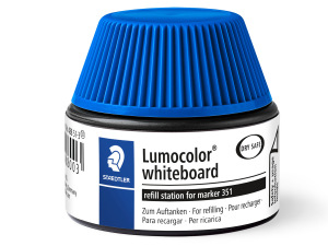 Nachfüllstation für Whiteboardmarker Lumocolor mit Keilspitze blau