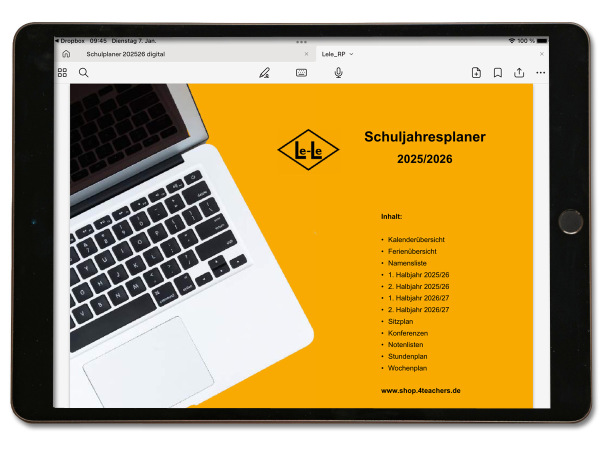 Digitaler Le-Le Schuljahresplaner 2025/26