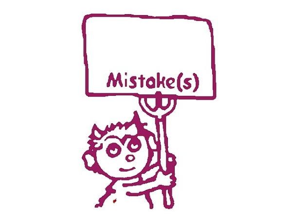 Englischer Lehrerstempel "Mistake(s)" (Motiv:Teufelchen)